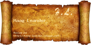 Haag Leander névjegykártya